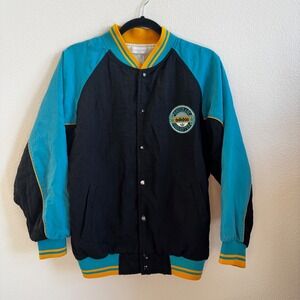 Vintage 80s Adidas Endurance Guarantee Bomber Jacket Turquoise Black Men's S‎